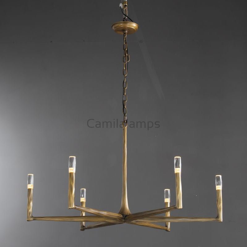 Thaddeas Hand - Forged Metal Round Chandelier - Camilalamps - CAM1619