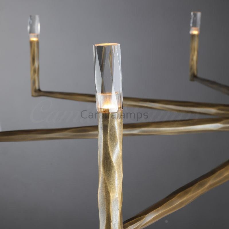 Thaddeas Hand - Forged Metal Round Chandelier - Camilalamps - CAM1626