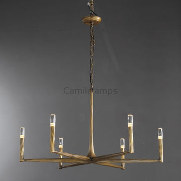 Thaddeas Hand - Forged Metal Round Chandelier - Camilalamps - CAM1619