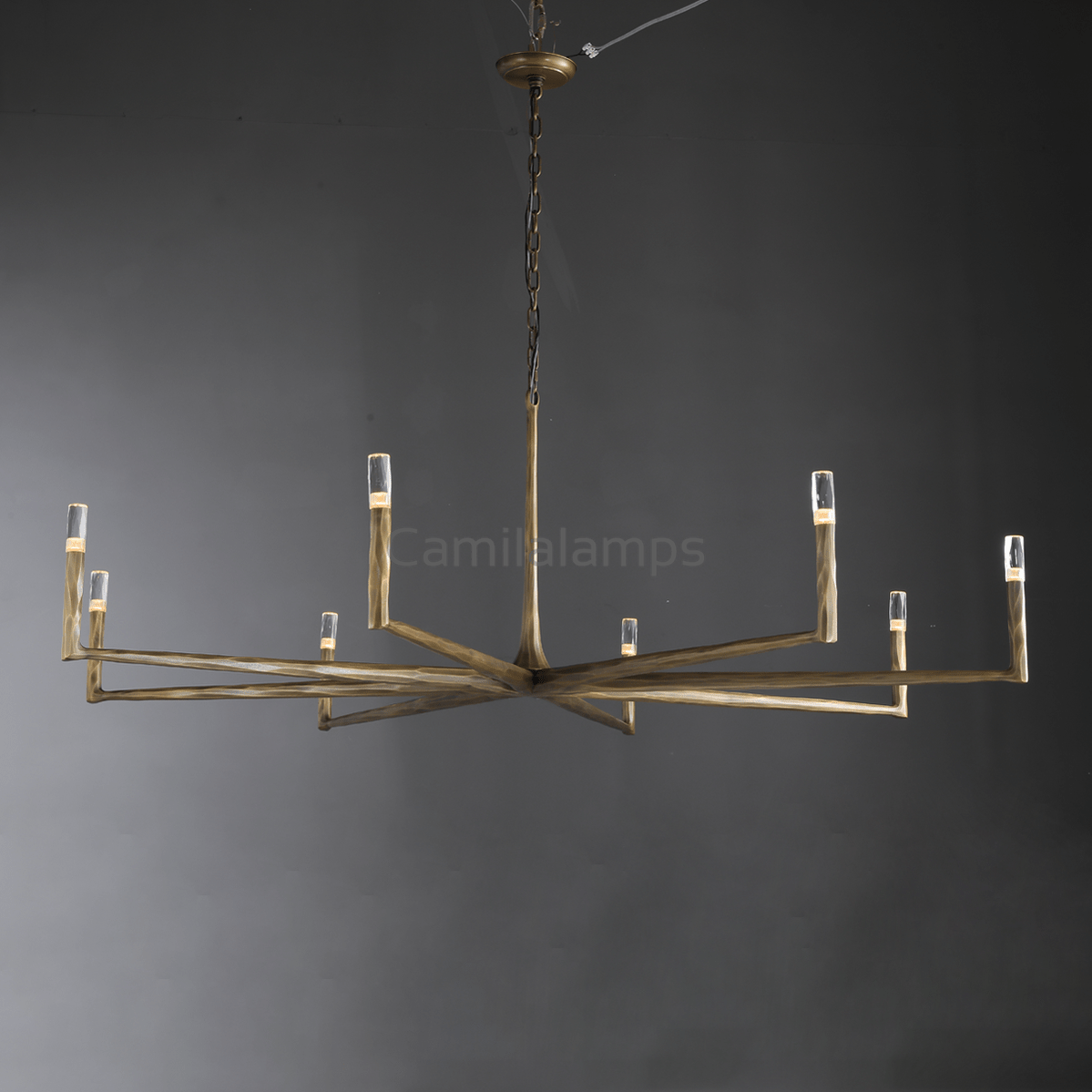 Thaddeas Hand - Forged Metal Round Chandelier - Camilalamps - CAM1625