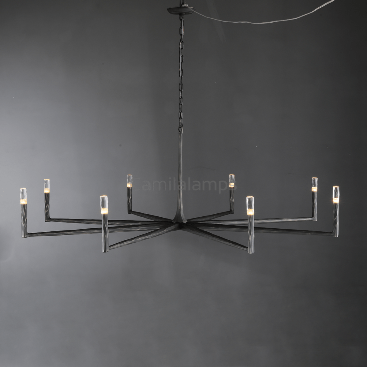 Thaddeas Hand - Forged Metal Round Chandelier - Camilalamps - CAM1626