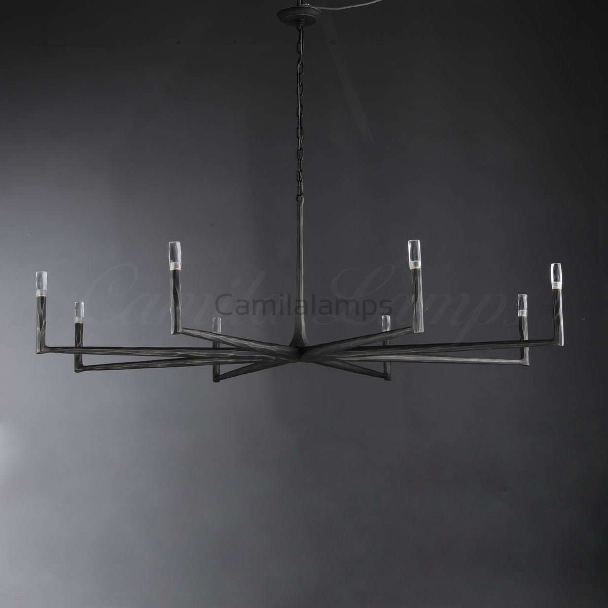 Thaddeas Hand - Forged Metal Round Chandelier - Camilalamps - CAM1626