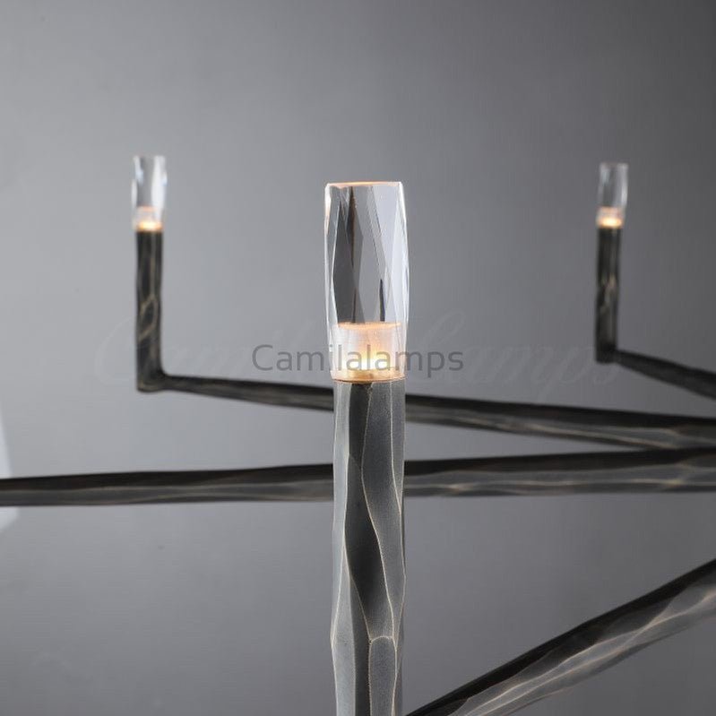 Thaddeas Hand - Forged Metal Round Chandelier - Camilalamps - CAM1626