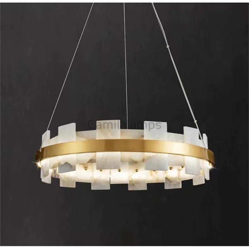 Thalassa Round Alabaster Chandelier - Camilalamps - CAM - TH - 02
