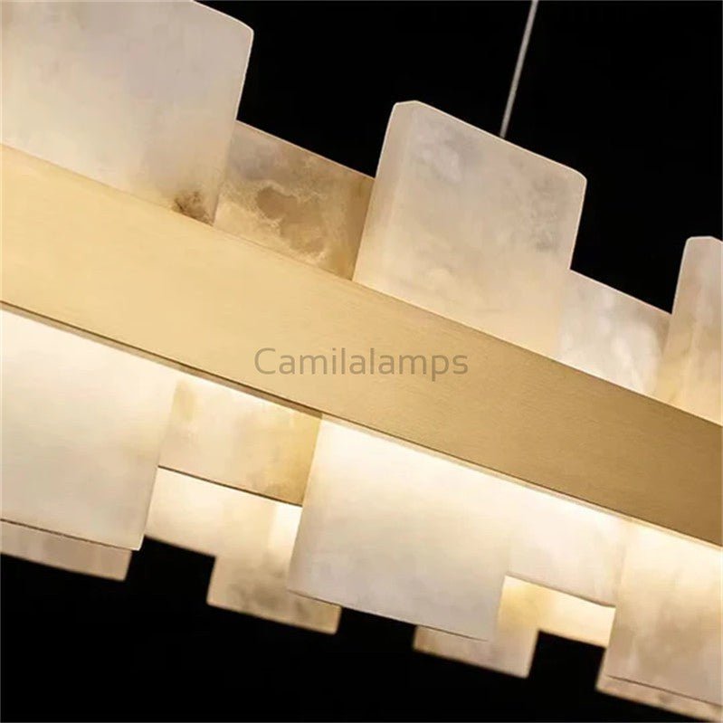 Thalassa Round Alabaster Chandelier - Camilalamps - CAM - TH - 03