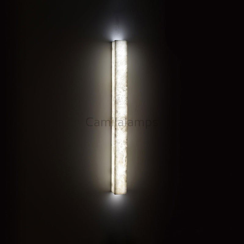 Tiber Rectangular Alabaster Wall Light Besides Bed - Camilalamps - CAM - TI - 02