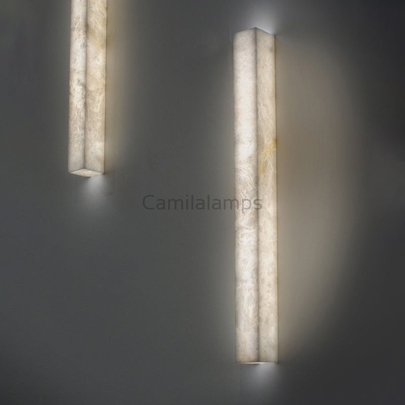 Tiber Rectangular Alabaster Wall Light Besides Bed - Camilalamps - CAM - TI - 01