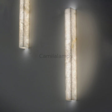 Tiber Rectangular Alabaster Wall Light Besides Bed - Camilalamps - CAM - TI - 01
