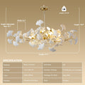 Tree Branch Chandelier Silver Ceramic Ginkgo Leaf Chandeliers 31.5 Inch Brass Chandelier Large Luxury Hanging Lights Fixture for Living Room Dining Room Kitchen Island, 6 - Light - Camilalamps - B0DL9V925K
