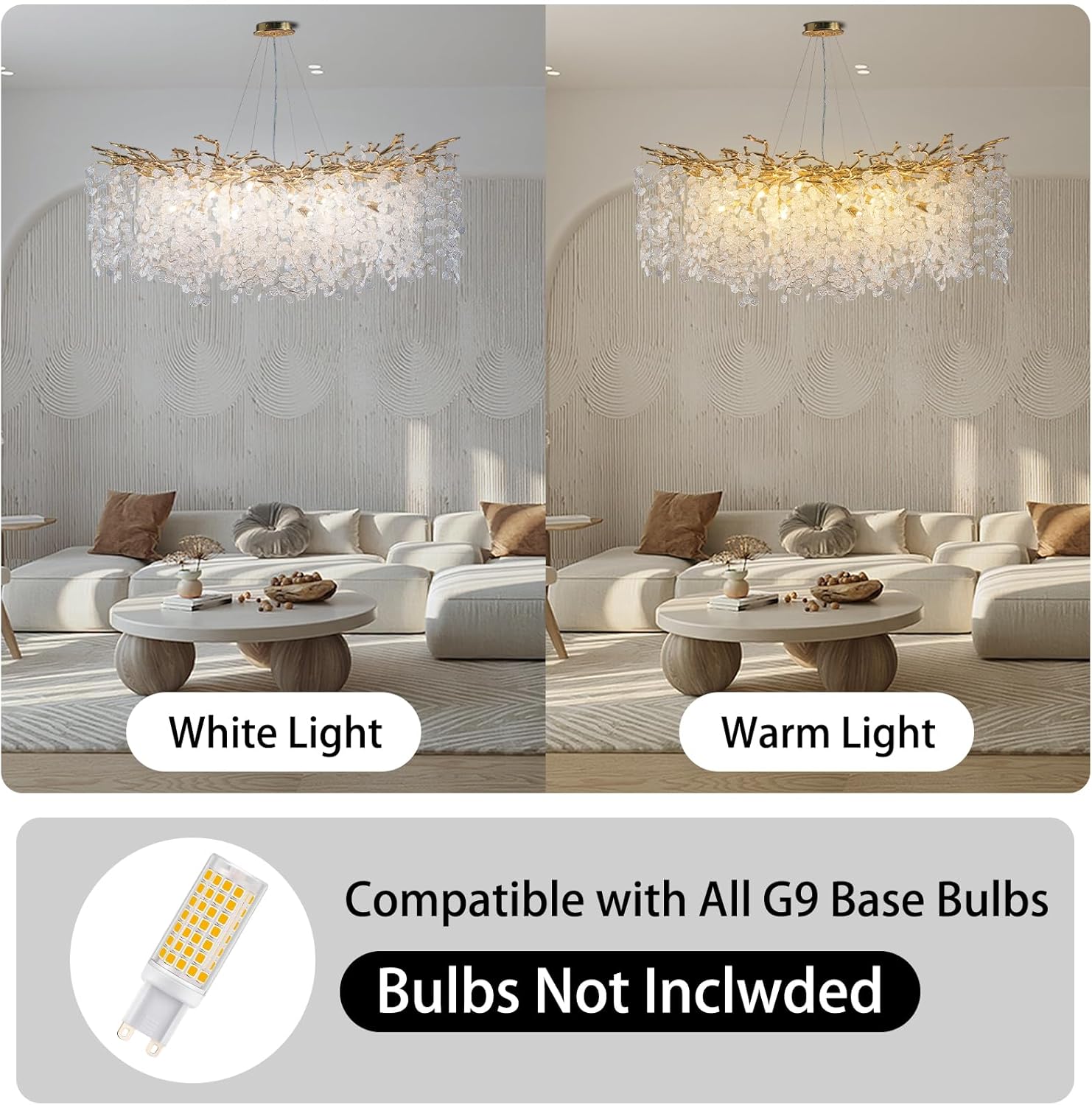 Tree Branch Crystal Chandelier Luxury Gold Crystal Hanging Pendant Lighting Fixture 47.2" Round 18 - Light Chandeliers for Dining Room Kitchen Bedroom Living Room Restaurant - Camilalamps - B0FDB47DLM