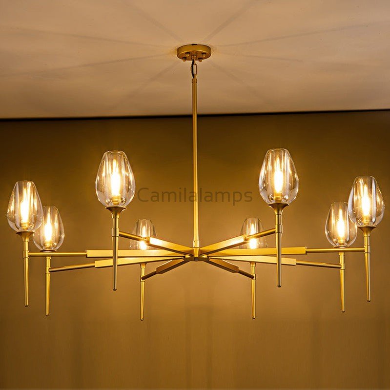 Tulipe Round Chandelier 27''42''54'' - Camilalamps - Ca-1EC2023-1C1006