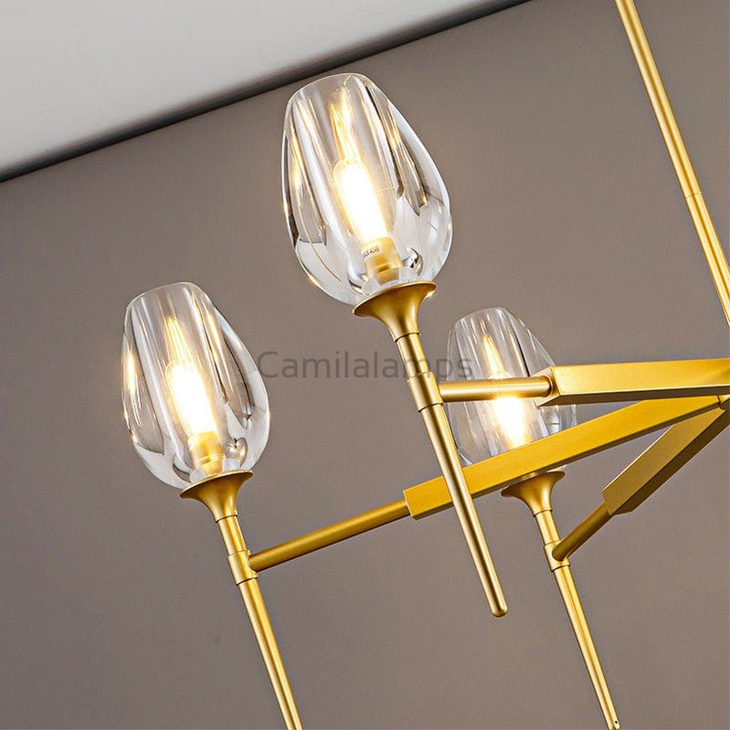 Tulipe Round Chandelier 27''42''54'' - Camilalamps - CA - EC2023 - C1006