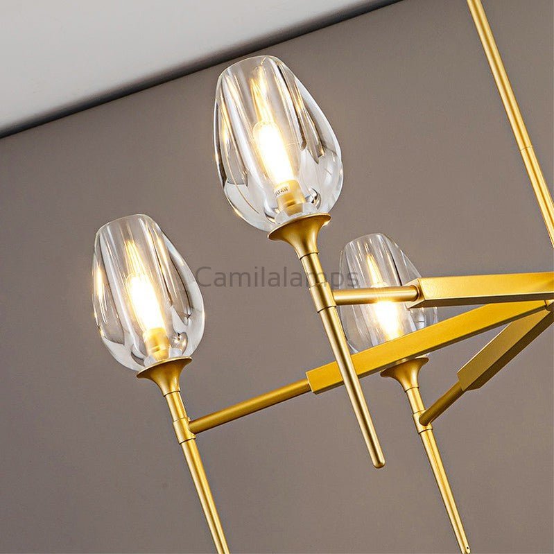 Tulipe Round Chandelier 27''42''54'' - Camilalamps - Ca-1EC2023-1C1006