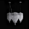 Valeria Aluminum Chain Hardware Tassel Long Chandelier W35