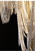 Valeria Aluminum Chain Hardware Tassel Long Chandelier W35