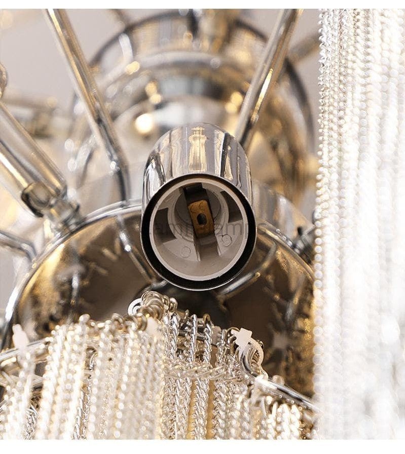 Valeria Aluminum Chain Hardware Tassel Long Chandelier W35" - Camilalamps - CAM - VA - 16