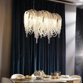 Valeria Aluminum Chain Hardware Tassel Long Chandelier W35