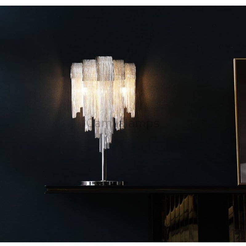 Valeria Aluminum Chain Hardware Tassel Table Lamp - Camilalamps - CAM - VA - 17