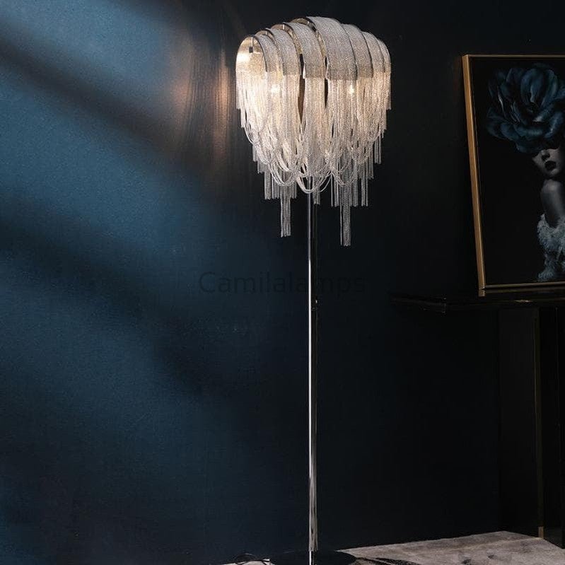 Valeria Aluminum Chain Modern Hardware Tassel Floor Lamp - Camilalamps - CAM - VA - 20