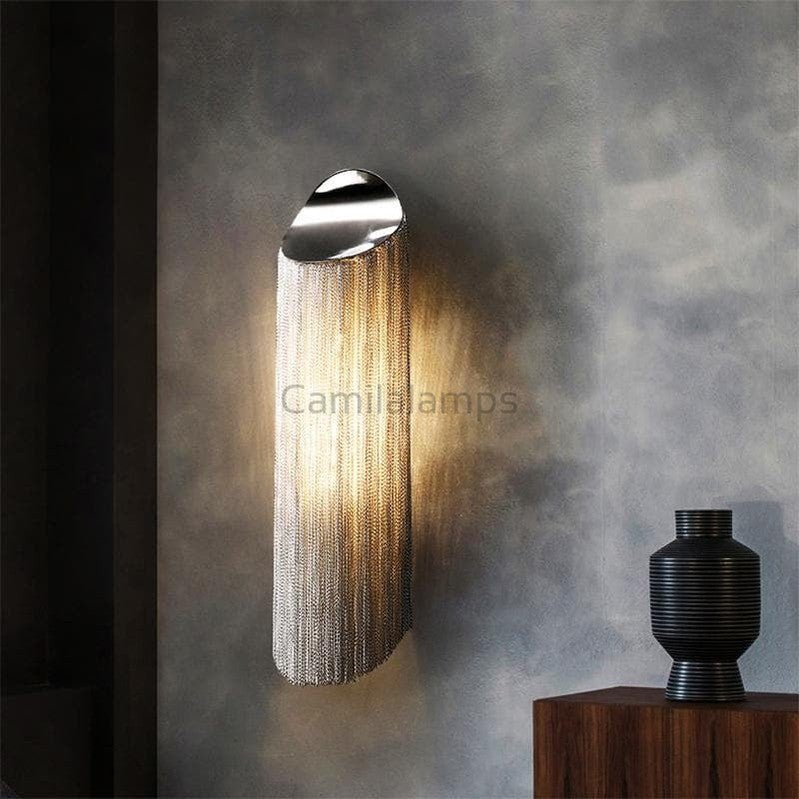 Valeria Aluminum Chain Modern Plated Tassel Long Wall Lamp - Camilalamps - CAM - VA - 24