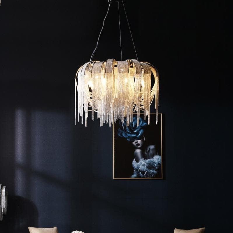 Valeria Aluminum Chain Modern Tassel Chandelier - Camilalamps - CAM - VA - 22