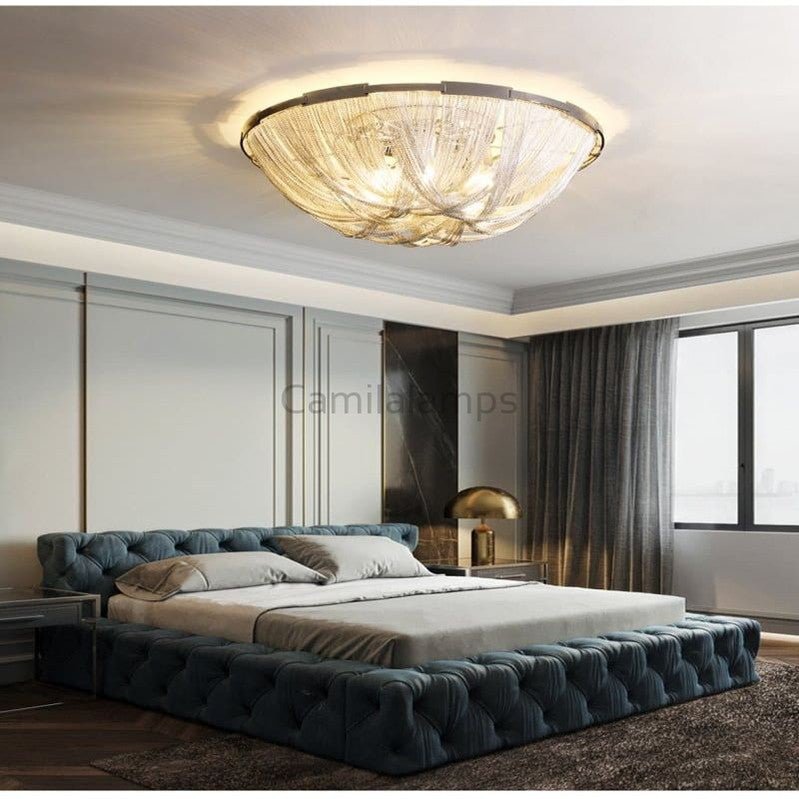 Valeria Aluminum Chain Tassel Flushmounts - Camilalamps - CAM - VA - 12