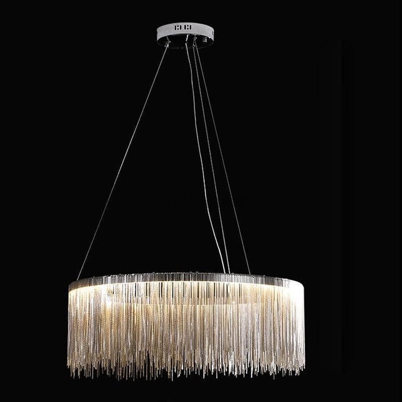 Valeria Aluminum Luxury Round Chain Tassel Chandelier - Camilalamps - CAM - VA - 04