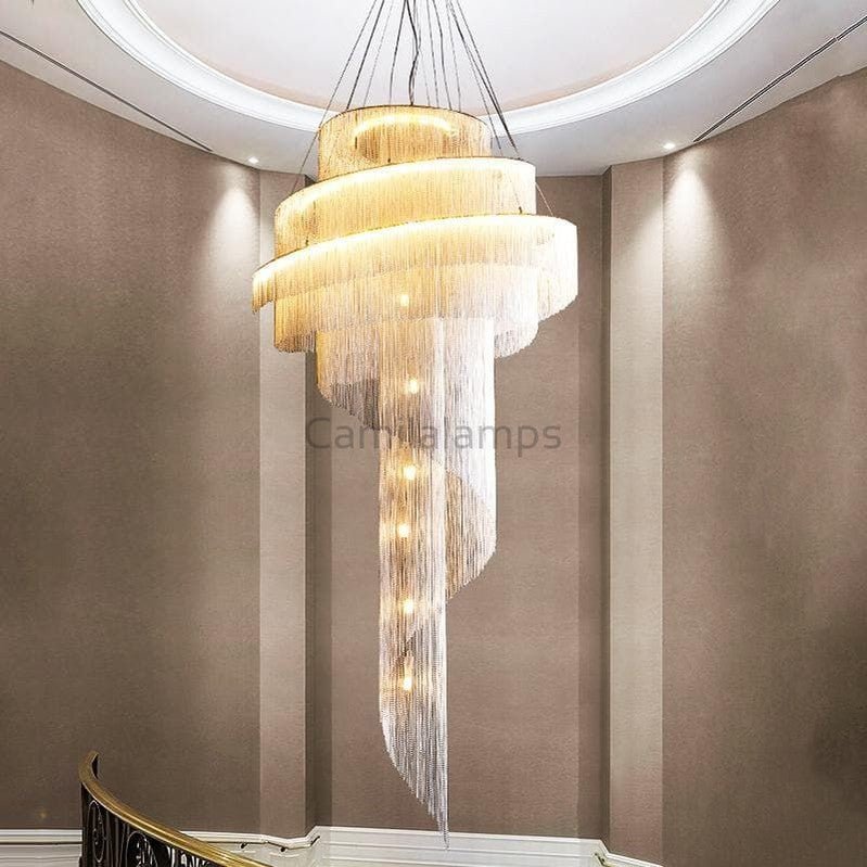 Valeria Luxury Aluminum Chain Tassel Multilayer Chandelier - Camilalamps - CAM - Alisa325 - 29