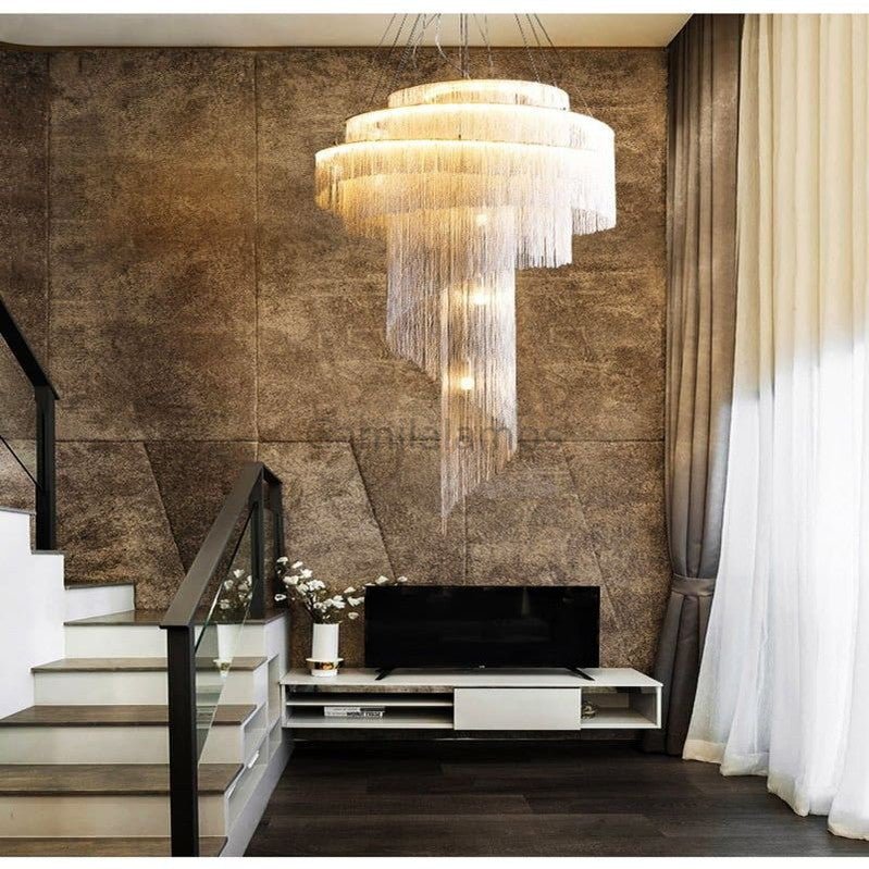 Valeria Luxury Aluminum Chain Tassel Multilayer Chandelier - Camilalamps - CAM - Alisa325 - 29