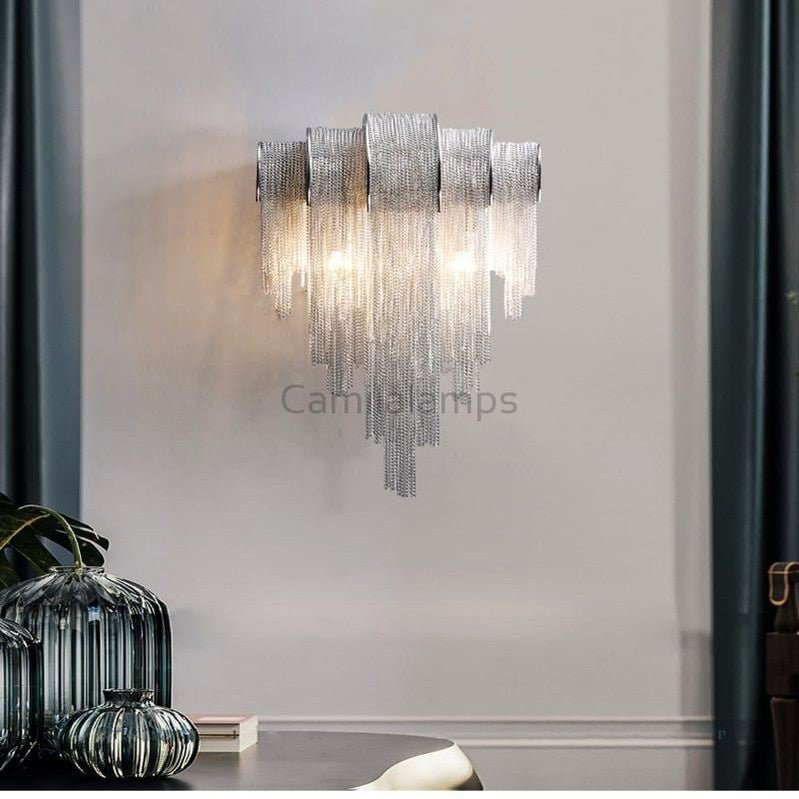 Valeria Luxury Plated Aluminum Chain Tassel Wall Sconce - Camilalamps - CAM - Alisa325 - 28