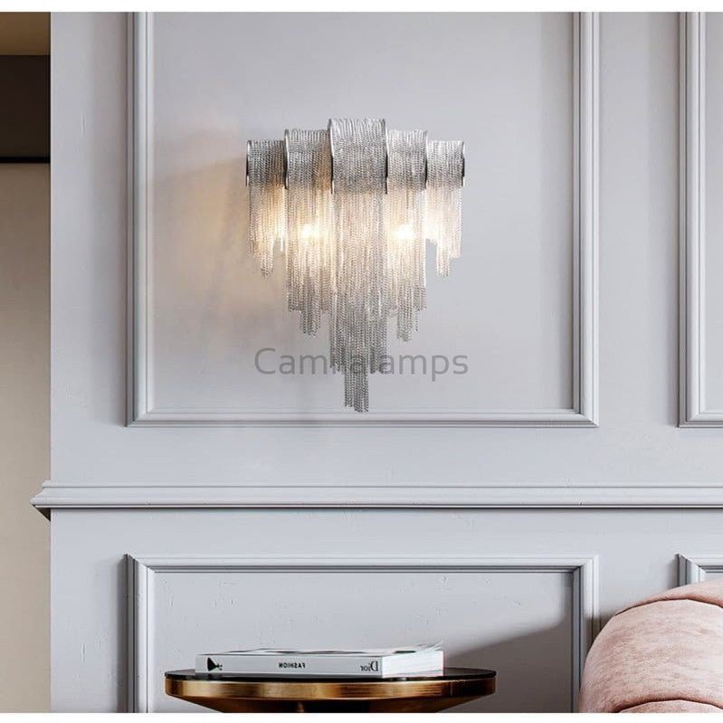 Valeria Luxury Plated Aluminum Chain Tassel Wall Sconce - Camilalamps - CAM - Alisa325 - 28