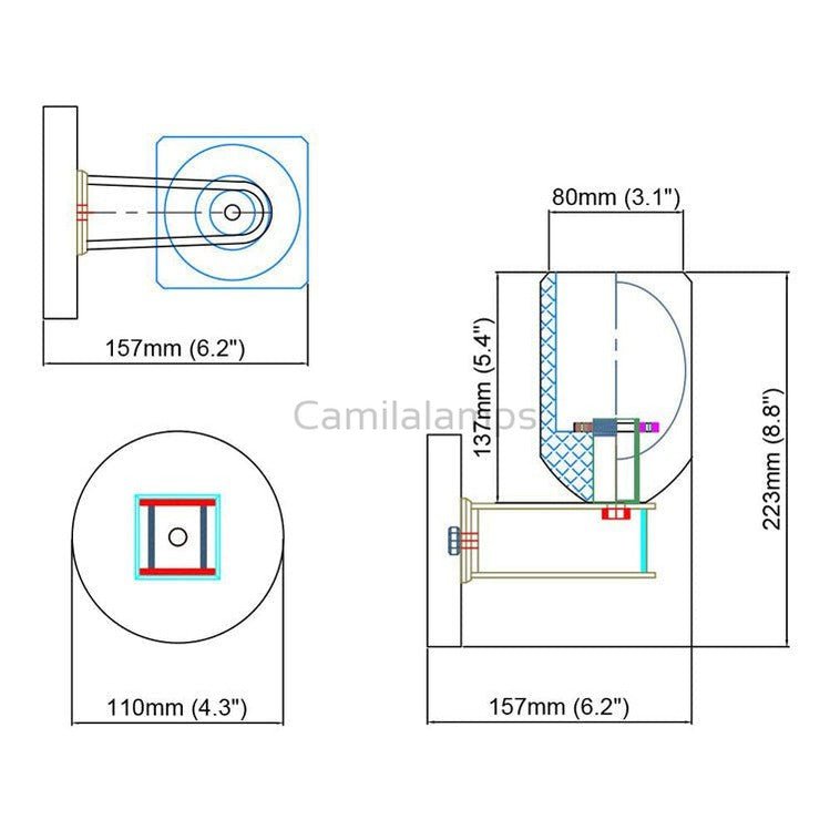 Valor Crystal Glass Cup Modern Wall Sconces - Camilalamps - CAM1721