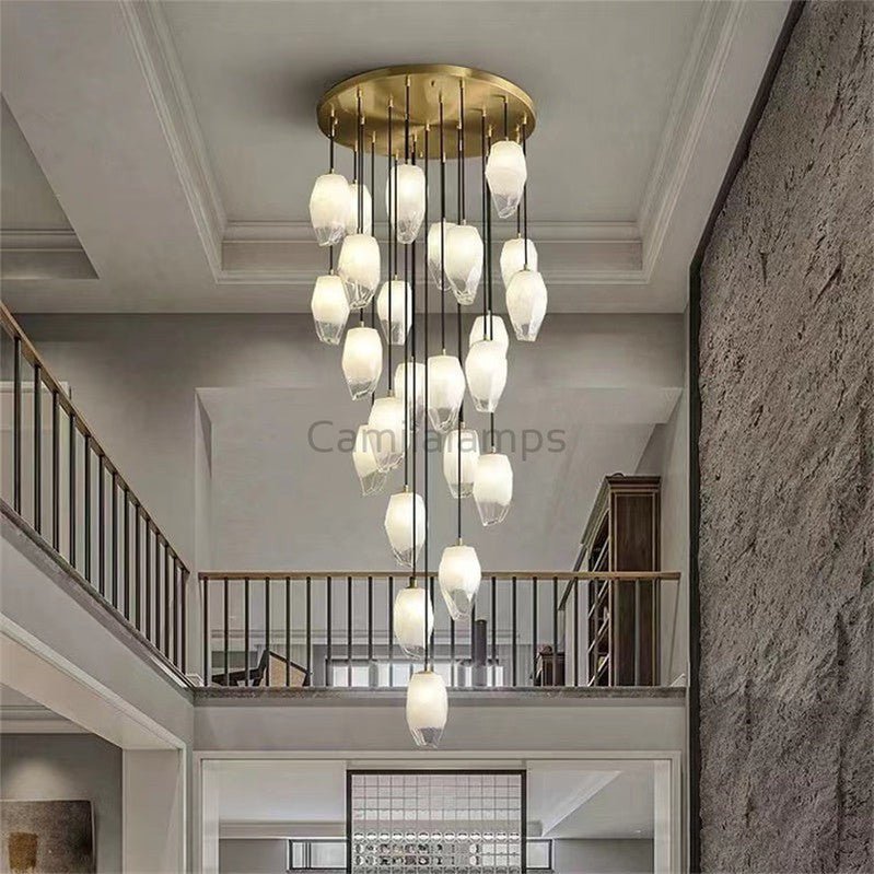 Vanessa glass long chandelier 24 Lights - Camilalamps - CaE-112