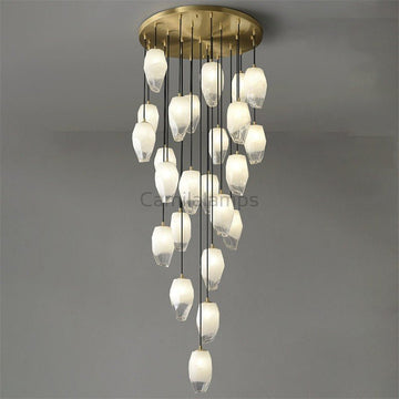 Vanessa glass long chandelier 24 Lights - Camilalamps - CAE - 12