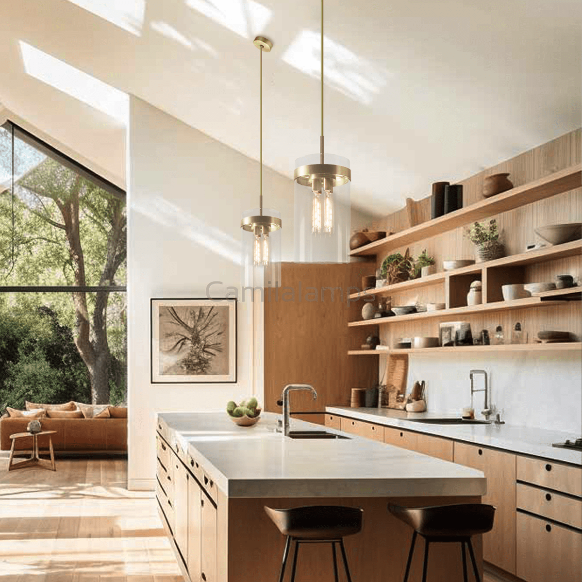 Verbena Cylinder Glass Pendant - Camilalamps - CA - LI2024 - C5614