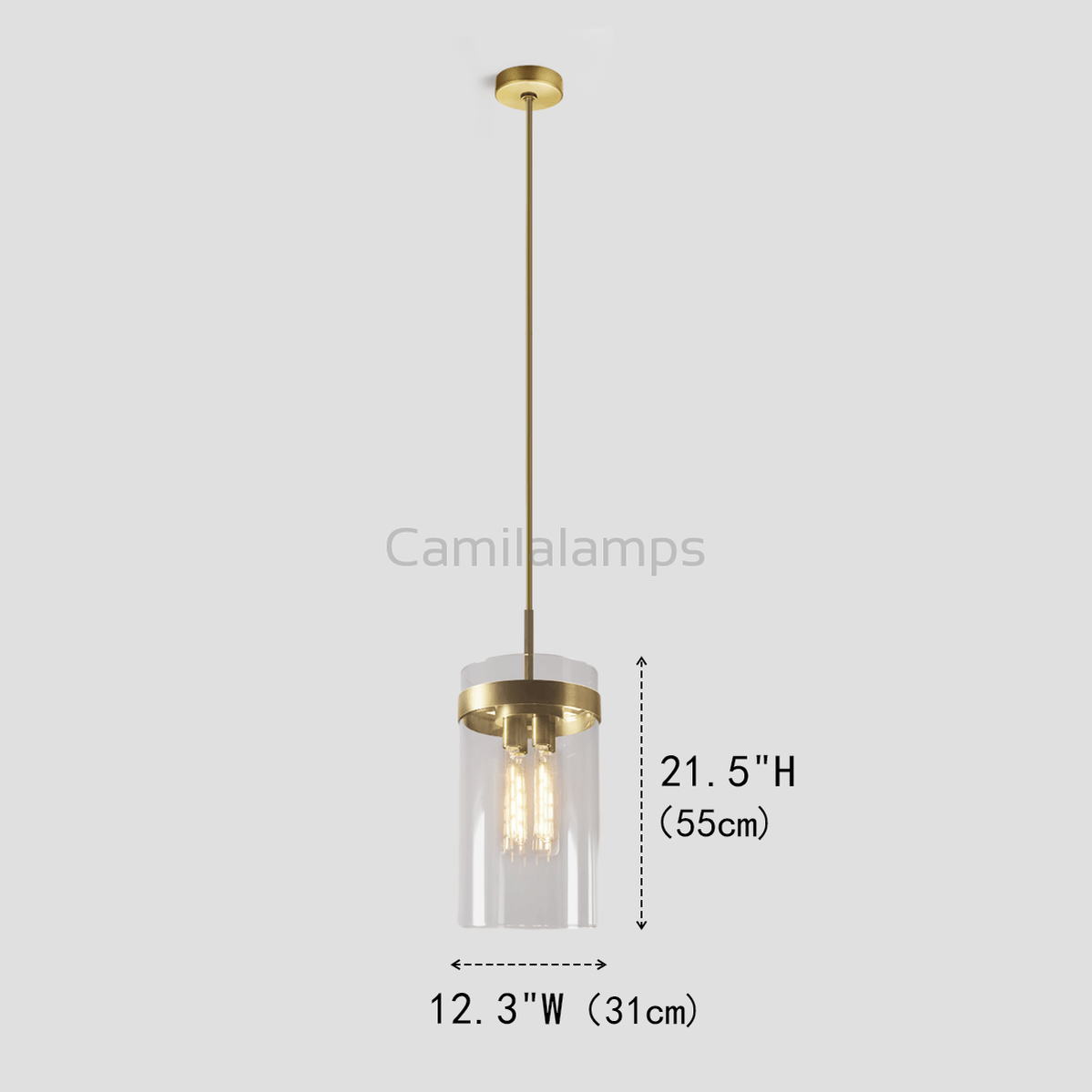 Verbena Cylinder Glass Pendant - Camilalamps - CA - LI2024 - C5609