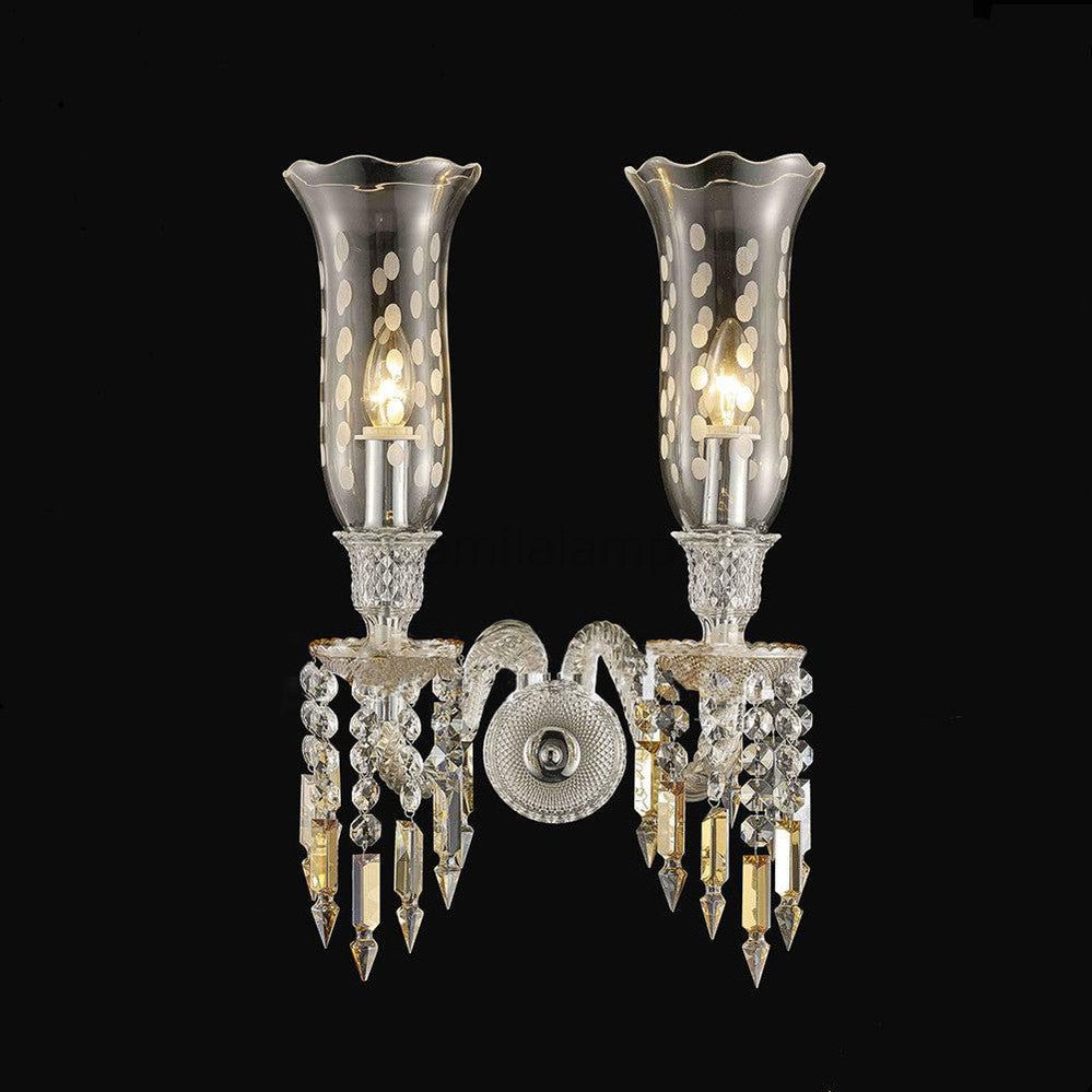 Vintage Amber Crystal Classic 2 lights Wall Sconces - Camilalamps - ILM0944