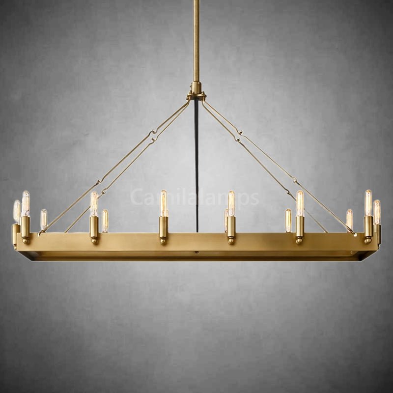 Vintage Filament Rectangular Chandelier - Camilalamps - FLA - 2