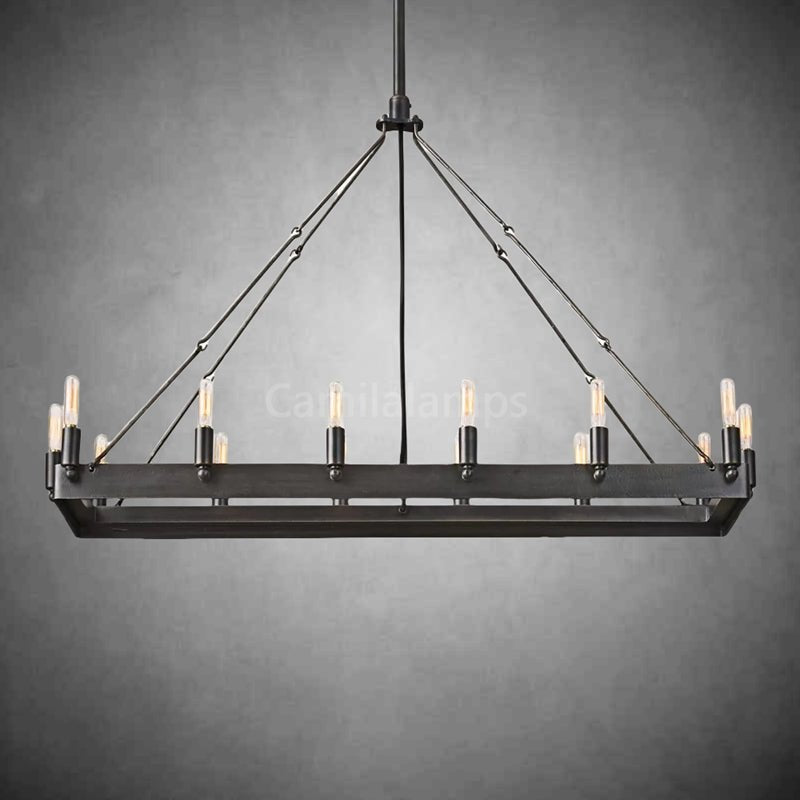 Vintage Filament Rectangular Chandelier - Camilalamps - FLA - 2