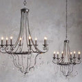 Vintage Iron Crystal Pendant Candle Chandelier - Camilalamps - CAM - X - 05840