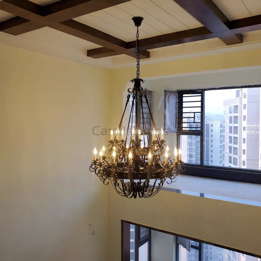 Vintage Iron Simple Candle Art Chandelier for Living Room / Villa / Stairs - Camilalamps - CA - X - 055