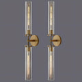 Wall Sconces Set of 2, Brass and Gold Wall Lighting Fixtures with Clear Glass, Mounted Lamps for Bedroom, Bathroom, Living Room, Hallway - Camilalamps - B0DJVVX985