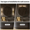 Wall Sconces Set of 2, Brass and Gold Wall Lighting Fixtures with Clear Glass, Mounted Lamps for Bedroom, Bathroom, Living Room, Hallway - Camilalamps - B0FCCFF3YG
