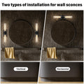 Wall Sconces Set of 2, Brass and Gold Wall Lighting Fixtures with Clear Glass, Mounted Lamps for Bedroom, Bathroom, Living Room, Hallway - Camilalamps - B0FCCFF3YG