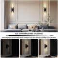 Wall Sconces Set of 2, Brass and Gold Wall Lighting Fixtures with Clear Glass, Mounted Lamps for Bedroom, Bathroom, Living Room, Hallway - Camilalamps - B0FCCFF3YG