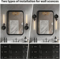 Wall Sconces Set of 2, Brass and Gold Wall Lighting Fixtures with Clear Glass, Mounted Lamps for Bedroom, Bathroom, Living Room, Hallway - Camilalamps - B0FCCFF3YG