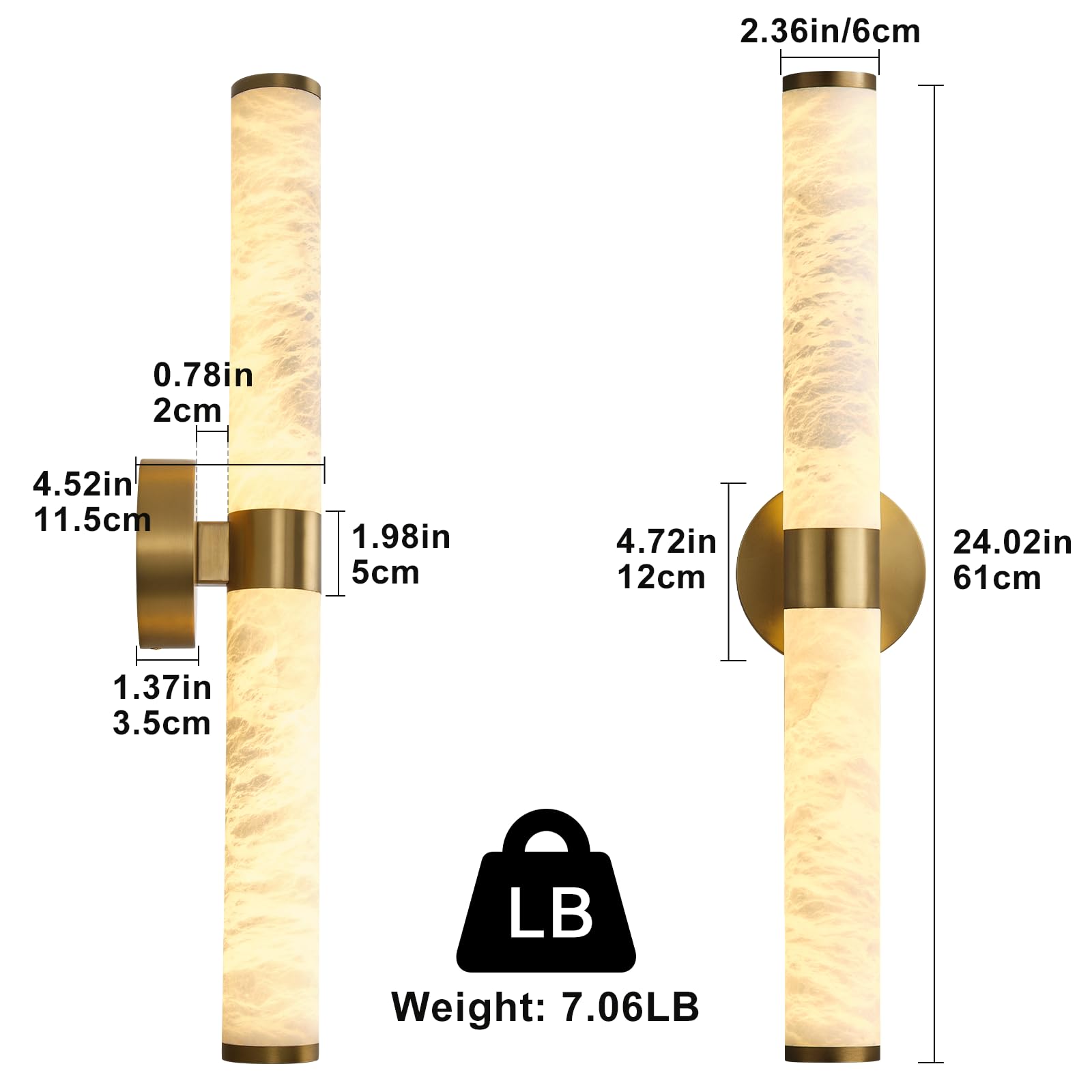 Wall Sconces Set of Two, 17.7'' Black Bathroom Wall Sconce Light with Glass Tube, 2 - Light Sconces Wall Lighting Over Mirror Vanity Wall Lights for Living Room, Hallway, Bedroom, Staircase - Camilalamps - B0FJD1XRK3