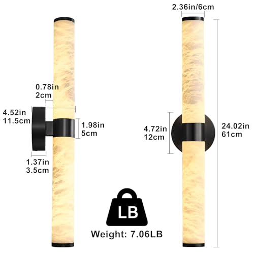 Wall Sconces Set of Two, 17.7'' Black Bathroom Wall Sconce Light with Glass Tube, 2 - Light Sconces Wall Lighting Over Mirror Vanity Wall Lights for Living Room, Hallway, Bedroom, Staircase - Camilalamps - B0FJD1XRK3