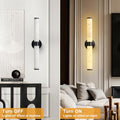 Wall Sconces Set of Two, 17.7'' Black Bathroom Wall Sconce Light with Glass Tube, 2 - Light Sconces Wall Lighting Over Mirror Vanity Wall Lights for Living Room, Hallway, Bedroom, Staircase - Camilalamps - B0FJD1XRK3