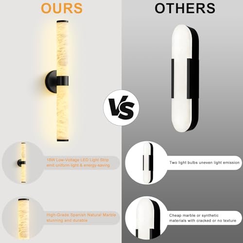 Wall Sconces Set of Two, 17.7'' Black Bathroom Wall Sconce Light with Glass Tube, 2 - Light Sconces Wall Lighting Over Mirror Vanity Wall Lights for Living Room, Hallway, Bedroom, Staircase - Camilalamps - B0FJD1XRK3